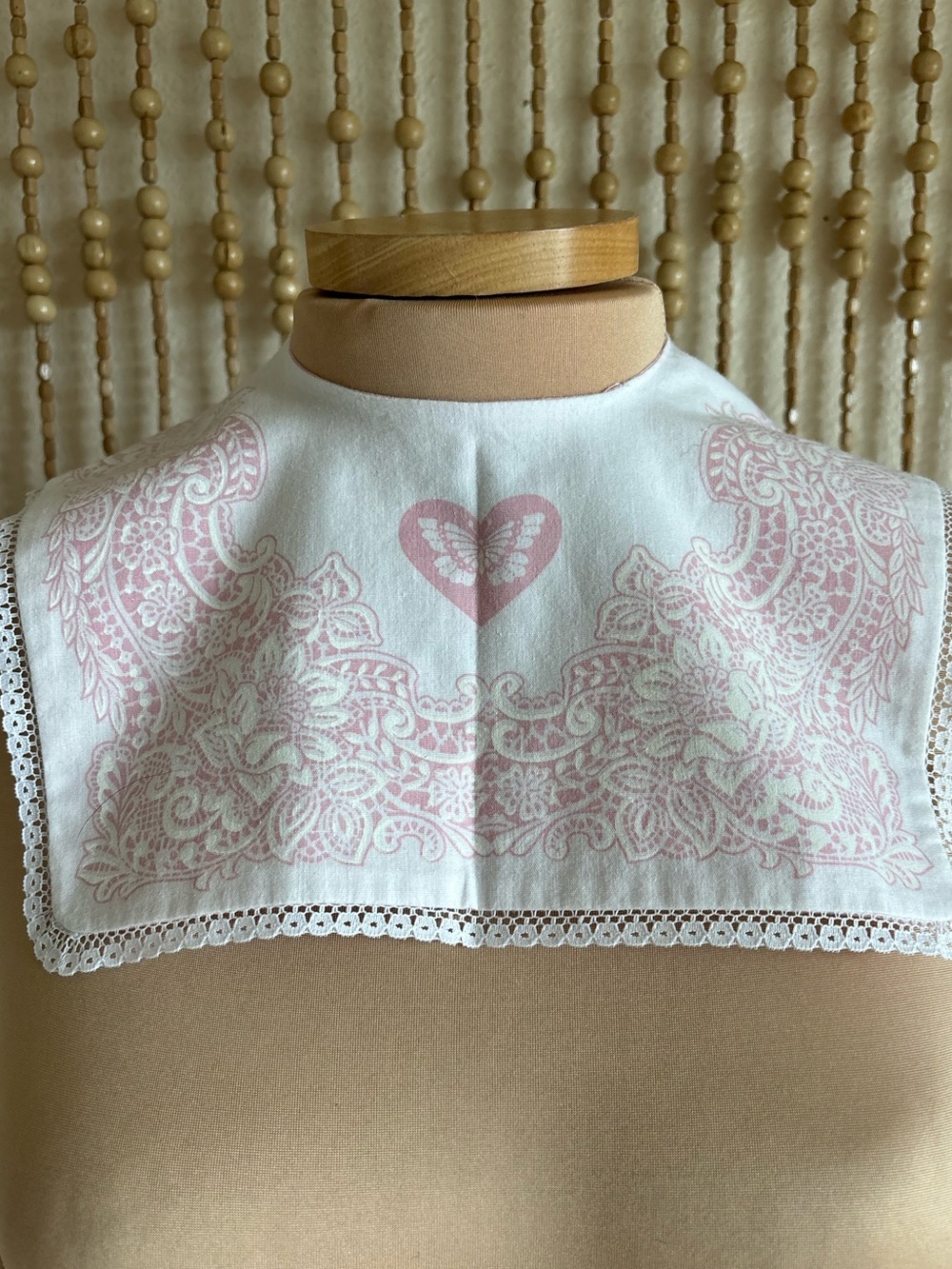 Handmade One of a kind Kawaii Babydoll Coquette Lace Floral Butterfly Bib